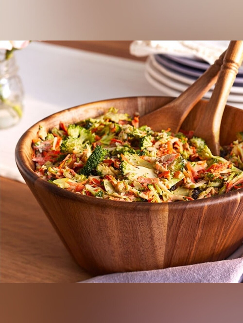 Pampered Chef Acacia Wood Salad Bowl & Servers Set New in Box Discontinued